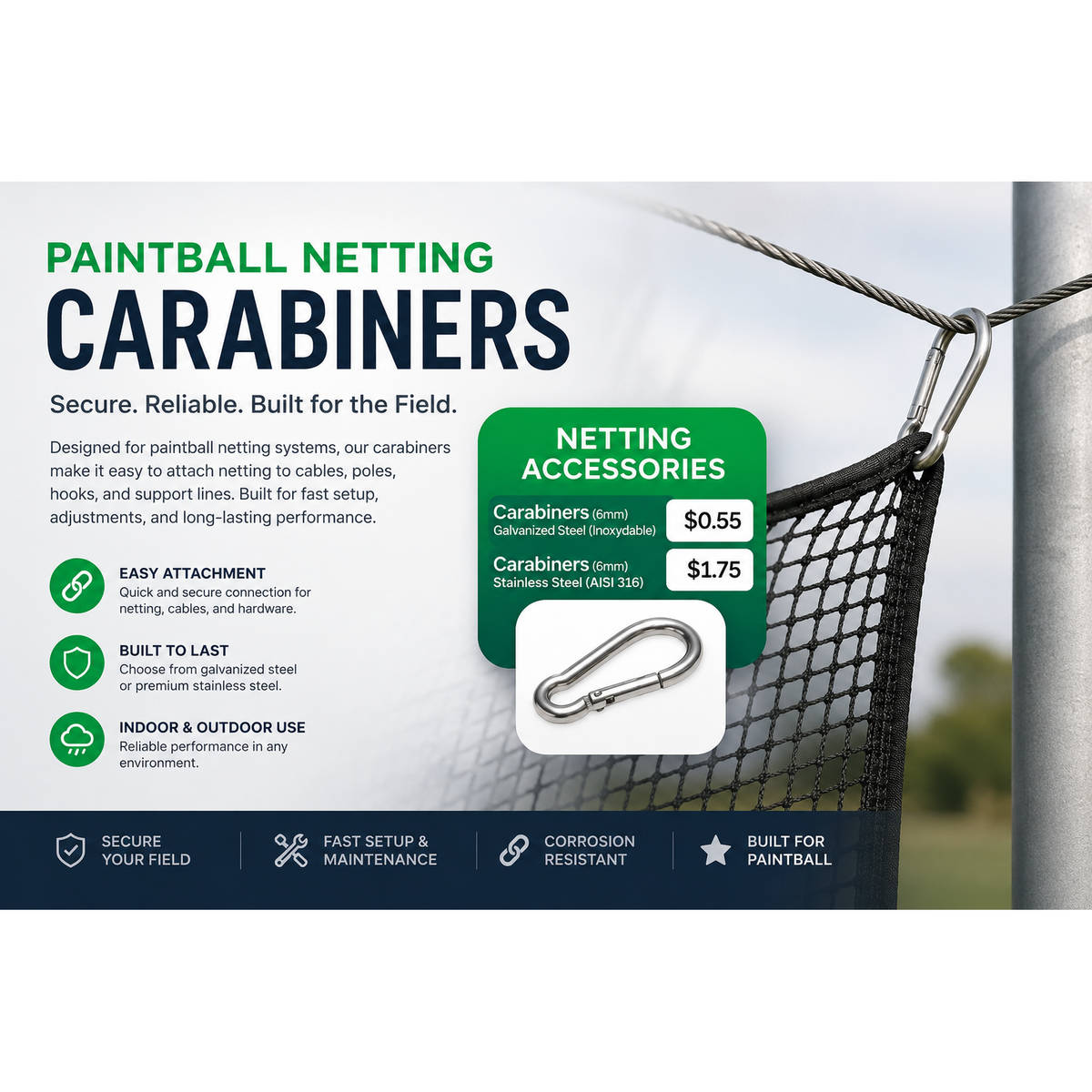 PAINTBALL NETTING CARABINER